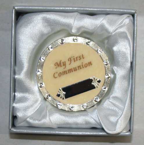 Stephan Baby "My First Communion" Rosary Box Engraveable with Silver Stones