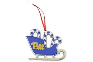 COLLEGIATE PULSE Pittsburgh Panthers Candy Cane Sleigh Metal Christmas Ornament