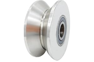 3in V Groove Wheel Stainless Steel Rolling Gate Wheels Slide Gate Wheel Heavy Duty Pulley V Track Roller with Double Bearings