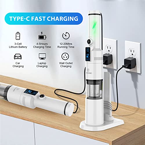 Milunho Handheld Vacuum, 8000PA Car Vacuum Cleaner Cordless With