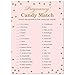 MyExpression.com Sweet Pregnancy Candy Match Baby Shower Game - 24 Count - (Faux Gold Glitter on Pink)