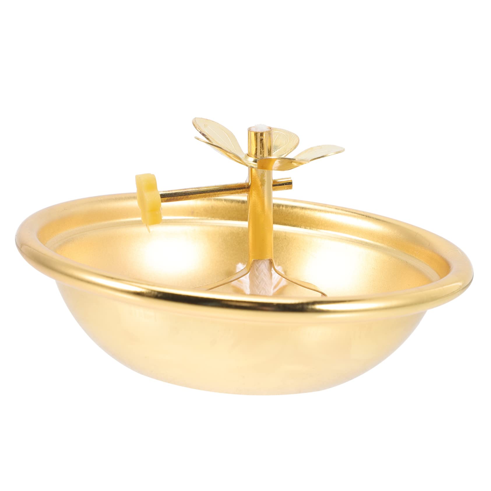 COLLBATH Vintage Oil Lamp with Wick for Buddhist Worship and Temple Decoration Supply for Home Altar and Spiritual Ambiance