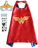 Superhero Costume and Dress up for Kids - Satin Cape and Felt Mask (c-Wonder Woman)