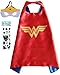 Superhero Costume and Dress Up for Kids - Satin Cape and Felt Mask (c-Wonder Woman)