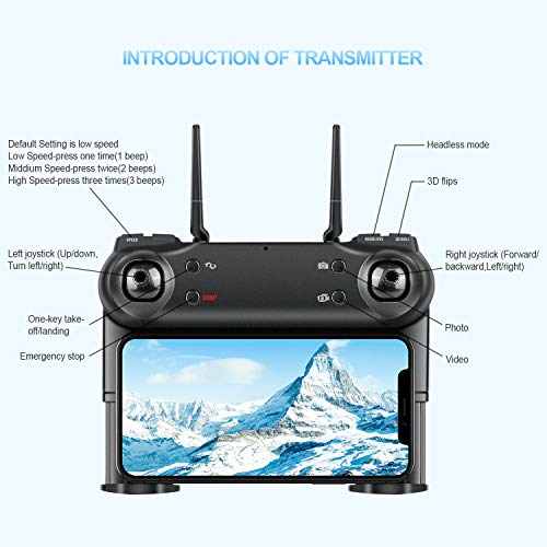 tech rc Drohne mit Kamera HD 1080P FPV 3D Faltbare RC Drone mit 2 Akku 24 Minuten Optische Flow Positionierung WiFi… – Bild 8