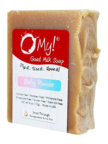 O My! Baby Powder Goat Milk Soap - All Natural, Palm Oil Free, Handmade Soap Made in USA