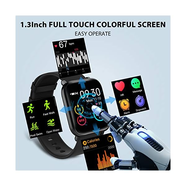 LIFEBEE-Smart-Watch-Fitness-Tracker-Watch-With-Heart-Rate-Monitor-13-Inches-High-End-Activity-Tracker-IP68-Waterproof-For-Women-Man-18-Sport-Modes-Fitness-Watch-Compatible-With-IOS-and-Android LIFEBEE Smart Watch, Fitness Tracker Watch With Heart Rate Monitor, 1.3 Inches High-End Activity Tracker IP68 Waterproof…