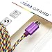 Tera Grand - USB 2.0 A to Micro USB Braided Cable, 6' Rainbow - Micro USB/Micro B Charge and Sync Cord for Android Samsung Nokia Nexus Phones and More Not for iPhone & iPad