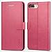 TUCCH Wallet Case for iPhone 8 Plus/iPhone 7 Plus, Magnetic Stand Card Slot Money Pouch, PU Leather Purse Flip Cover [TPU Interior Case] Compatible with iPhone 8 Plus/7 Plus, Hot Pink