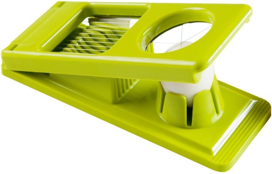 Multipurpose 2 in 1 Egg Slicer and Wedger with Stainless Steel Wires, Green