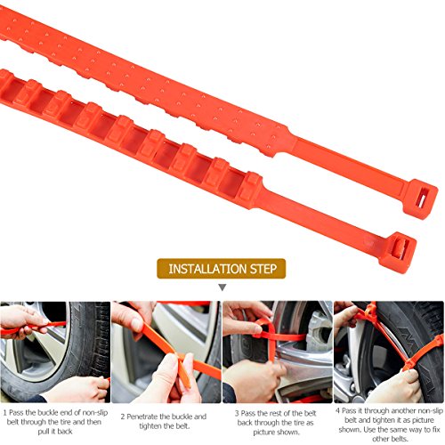 image for Emergency Tire Chains Set WINOMO 5Pcs Tyre Chains Car Anti-skid Chain 