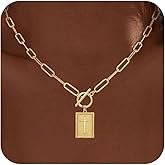 TITUTHIA Cross Necklaces for Women, Paperclip Cross Pendant Necklace Toggle Clasp Cross Charm Necklace Dainty Gold Necklaces for Women Trendy Baptism First Communion Religious Jewelry Gift for Faith