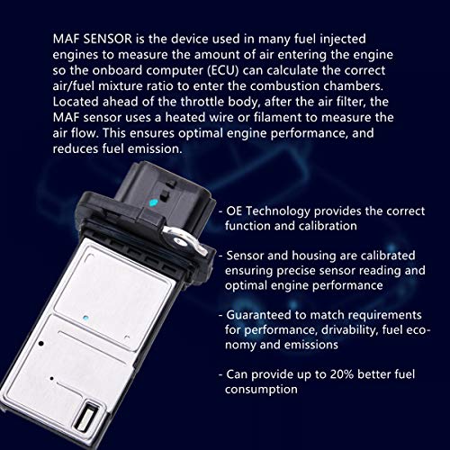 74-50036 Mass Air Flow Sensor Meter MAF 22680-7S000 AF10141 for Nissan Altima Infiniti G37 Suzuki, 07-13 Sentra, 05-15 Xterra, 03-09 350Z 3.5L, 09-15 370Z 3.7L, 03-15 Murano, 05-08 G35 and More