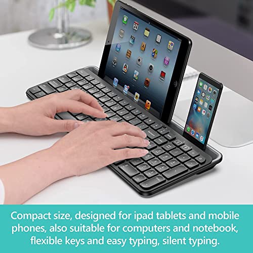 Wireless Bluetooth Keyboard with Number Pad, 2 in 1 Wireless & Bluetooth Gotying Multi-Device Tablet Keyboard for ipad,Phone, iOS, Android, Mac and Windows (Black)