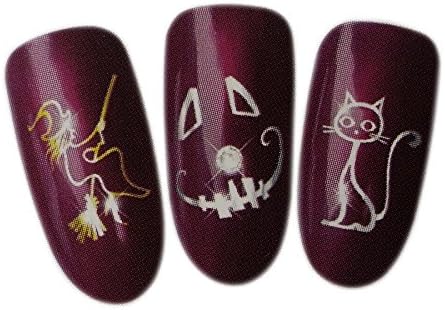 Glittering Haloween Design Nail Art Wrap Water Transfer Decal Sticker for Natural/False Nails - GOLD