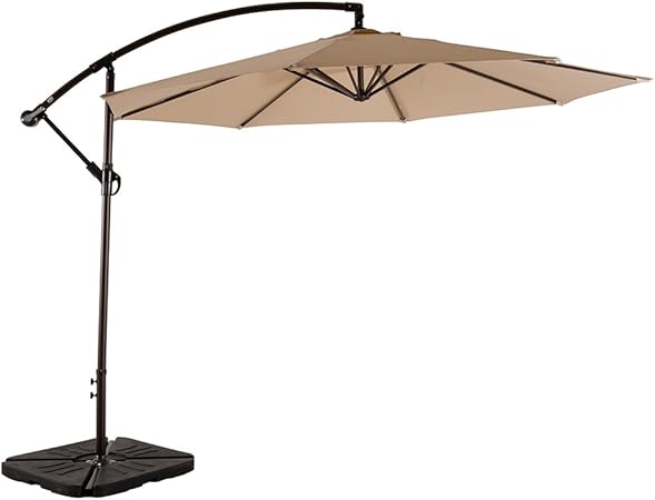 Amazon Com Westin Furniture 10 Ft Cantilever Hanging Patio Umbrella Beige Furniture Decor