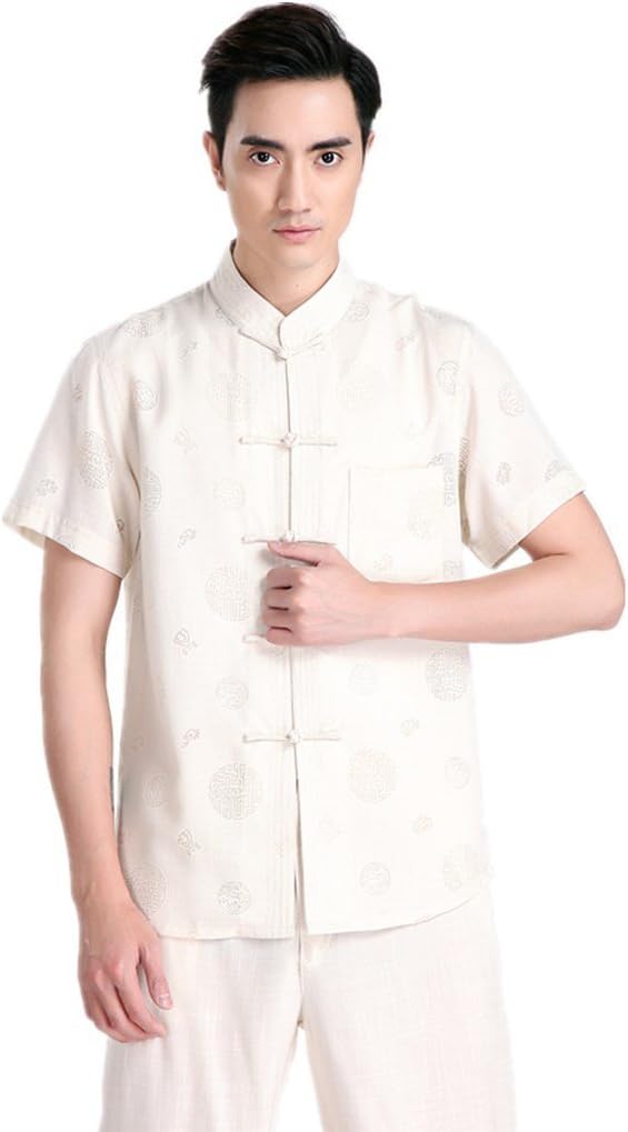 Shanghai Story Tang Suit Kung Fu Shirt Mandarin Collar Linen Chinese Top 2XL 0402