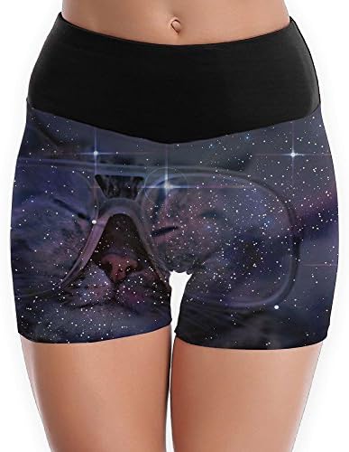 Cat Women's Fashion Polyester Yoga Shorts Yoga Training Tight Dance Shorts