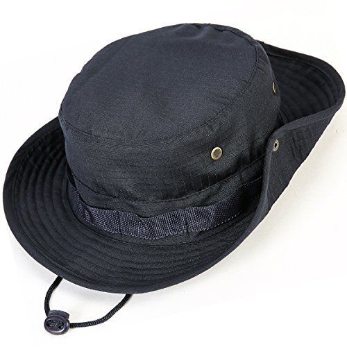 kolumb Unisex Military Boonie Hat- Premium Soft Cotton & Polyester Fabric, Sturdy Stitching Wide Brimmed Mens & Womens Boonie Hat- Top Camo Bucket Hat in Attractive Colors for Sports Fishing Beach