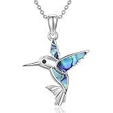 Dreamboat Hummingbird Bird Pendant Necklace for Women 925 Sterling Silver Jewelry Anniversary Christmas Birthday Gifts for Hummingbirds Lovers