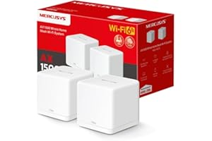 Mercusys Halo H60X AX1500 WiFi 6 Mesh System (2-Pack) – Dual-Band up to 1.5 Gbps, Covers up to 4,000 ft², Seamless Roaming, W