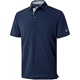 Mens Golf Shirt Short and Long Sleeve Moisture Wicking Dry Fit Performance Solid Casual Pique Golf Polo Shirts for Men