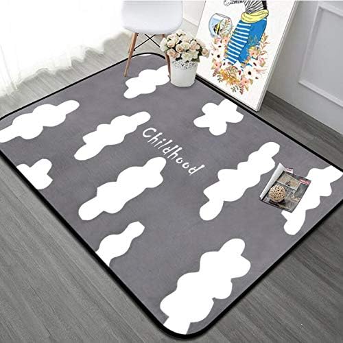 Flannel Rectangle Carpet Non-slip Rugs Baby Kids Playmat Blanket for Living Room Home Cloud Rain (multi-size),002,100X150CM
