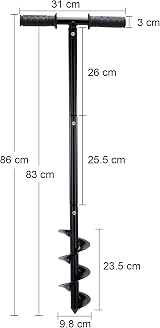 CO-Z 86cm Manual Post Hole Digger Fence Post Auger Garden Earth Drill 24cm Bit view 2