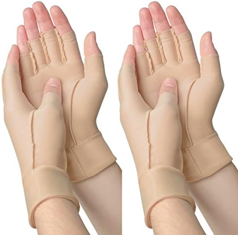 Jobar International (2 Pairs) Inside-Out Compression Gloves For Arthritis Carpal Tunnel Circulation