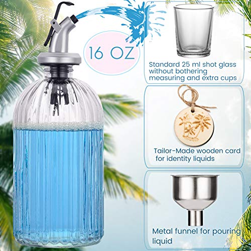 Aozita Clear Glass Mouthwash Dispenser Refillable Glass Bottle with