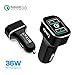 Quick Charge 3.0 Car Charger, Zenda Dual USB 36W Car Charger for iPhone X 8 7s 7 6 6S, iPad Pro Mini, Samsung Note 8 S8 S8 Plus S7 S6 Edge Plus, LG G6 G5 V20 V10, HTC 11 10, Google Nexus 5X 6P