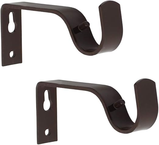 Amazon Com Gb Home Collection Curtain Rod Brackets Brown Set Of