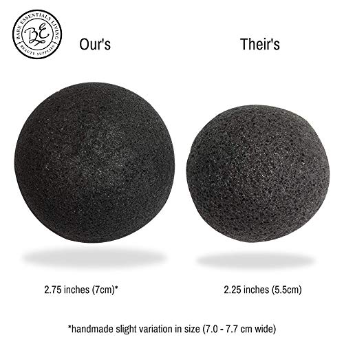 Konjac Sponge Set 10 Pack Bulk Activated Bamboo Charcoal Facial Sponge Gentle Face Cleansing