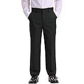 Dreammonkey 5T-20Years Boys Flat Front Dress Pants Uniform Pants Adjustable Waistband for Toddler to Youth with Pockets