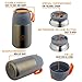 ENERGIFY Vacuum Insulated Food Jar. Large 24oz Bowl incl. Folding Spoon, Cup. Wide Mouth Keep Hot & Cold Drinks Soup Lunch Container for Adults. BPA-Free Stainless Steel, Leak Proof Grey