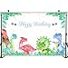 Mocsicka Dinosaur Birthday Backdrop 7x5ft Dinosaur Theme Party Happy Birthday Photo Backdrops Green Leaves Woodland Cake Table Banner Photography Studio Background