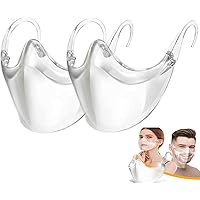 2set Transparent Kitchen Face_Shields Reusable Clear Face Covering Oil Protector Breathable For Adults 5.9x6.28in (L…