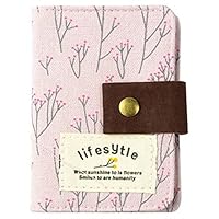 Windspeed Cute Canvas Credit Card Case Bag ID Card Holder with 20 Card Slot (Light-Pink)