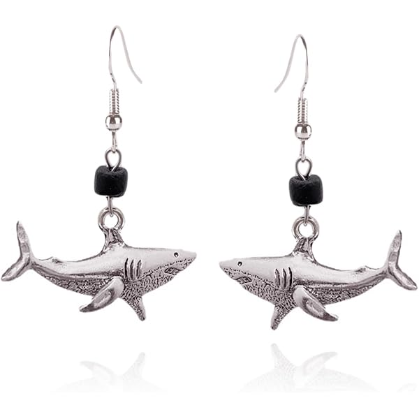 Shark Stud Earrings For Women – Cute Tiny Shark & Dolphin Earrings, Beach Party Jewelry Gift - View #5