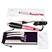 Hair Straightener 2-in-1 Professional Ceramic Ionic Flat Iron Curling Iron Round Brush 4 Grade Thermostatic Fast Heating Hair Styler (pink)