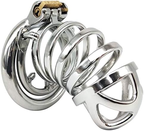 Device Lock Ĉöċk Cage Male Stainless Steel Cǒck Lock Anti-Off Protection Device Hypoallergenic Chāstity Cage Anti-Off Lock Ring (Size : 45mm)