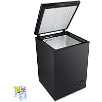 Kismile 3.5 Cubic Feet Chest Freezer with Removable Basket Free Standing Top open Door Compact Freezer with Adjustable…