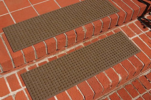 Waterguard Squares Stair Treads, Dark Brown, Set of 4