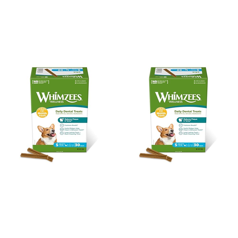 WHIMZEES By Wellness Stix, Month Box, Natural and Grain-Free Dog Chews, Dog Dental Sticks for Small Breeds, 30 Pieces (One Month Supply), Size S (Pack of 2) — image 1