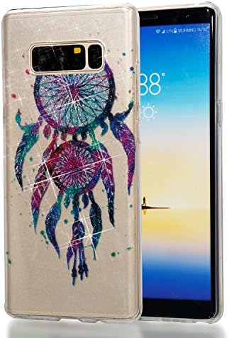 Galaxy Note 8 Case, lYonge shinning Glitter Flexible Soft Rubber Gel Clear Transparent TPU Silicone Back Case for Samsung Galaxy Note 8 Cover Case (Campanula)