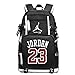 YOURNELO Basketball Player Rucksack School Backpack Bookbag (C Jordan Black)