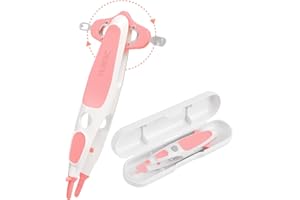 HUBDIC HubiBaby 3 in 1 Baby Nose Cleaning Tweezer Booger Remover and Baby Ear Wax Removal Tool with Soft Silicone Dual Ear Wax and Safe Nasal Picker for Newborns Infants & Toddlers (Pink)