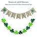 VERKB Shamrock Lucky Burlap Decoration Banner-St Patrick's DayThemed Decorations Sign-Home Decor for Kids Party, Holiday, Bedroom, Window, Fireplace, Cabinets