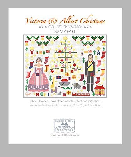 Riverdrift House VICTORIA & ALBERT CHRISTMAS SAMPLER Counted Cross Stitch Kit