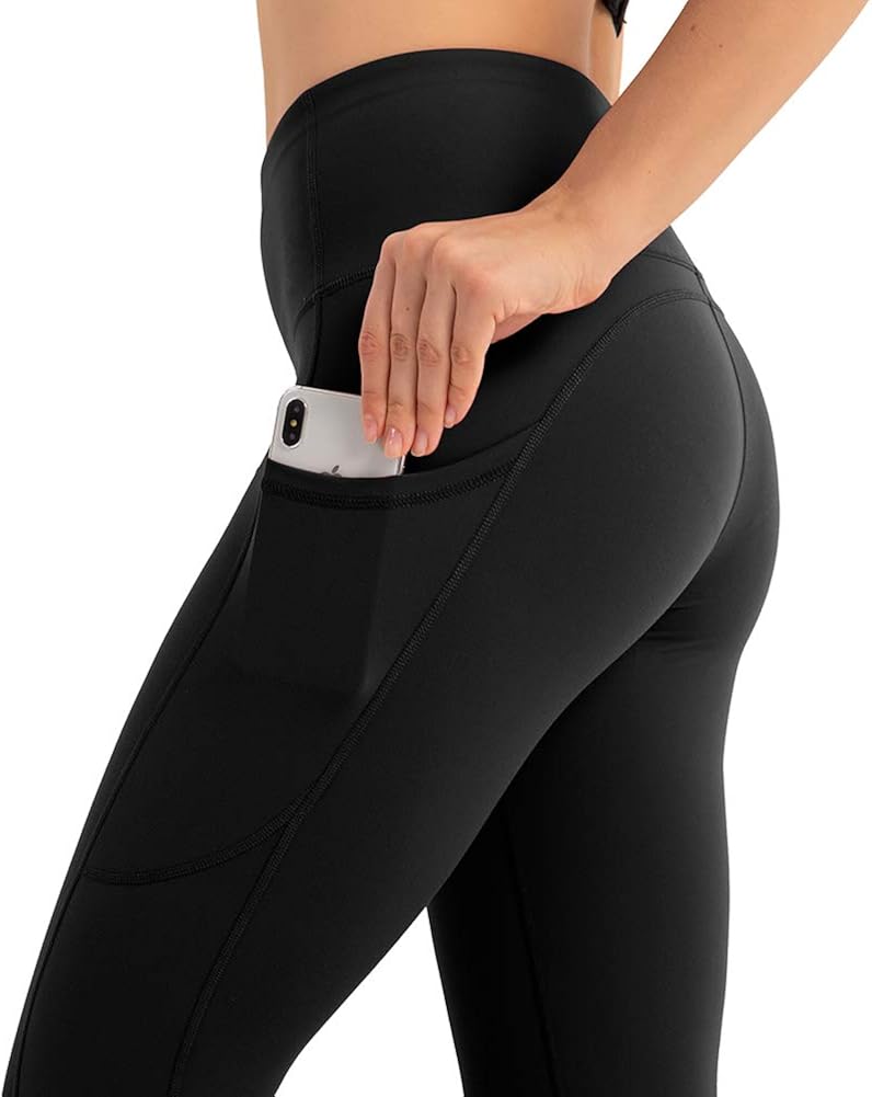 BOSTANTEN High Waist Yoga Pants Leggings for Women with Pockets Tummy Control Workout Capris No-See Through Tights Pants: Clothing